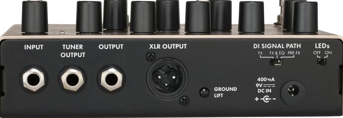 Fender Downtown Express Pedale Multi-Effetto per Basso, Compressore, Overdrive, EQ a 3 Bande, Uscita Diretta, Manopole Retroilluminate a LED, Interruttore Ordine Effetti