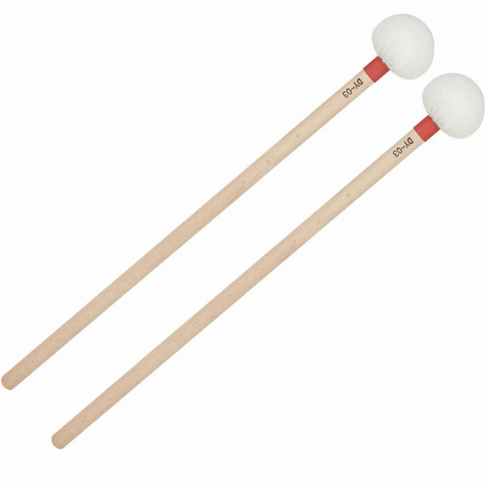Mallet per Timpani, 2 Pezzi, Mallet per Batteria da 15 Pollici con Testa in Feltro e Manico Lungo, Strumento a percussione di Ricambio per Allenamento, per Performance, per percussi