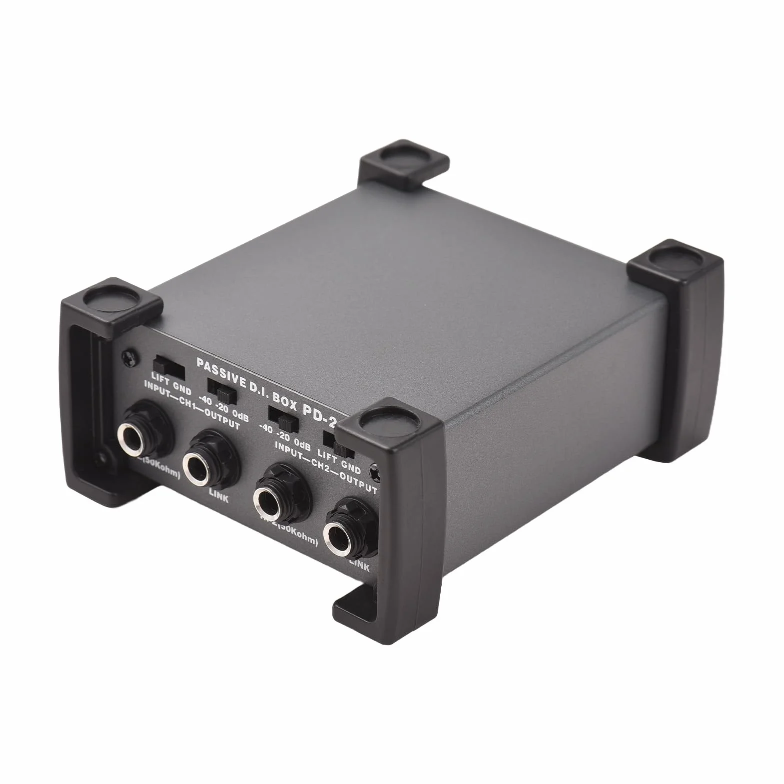 Btuty Unità DI-Box Passiva a 2 Canali Eliminatore Di Ronzio 1/4 '' Strumento Direct Box a XLR Impedenza Professionale Trasforma Isolatore Audio DI Direct Box