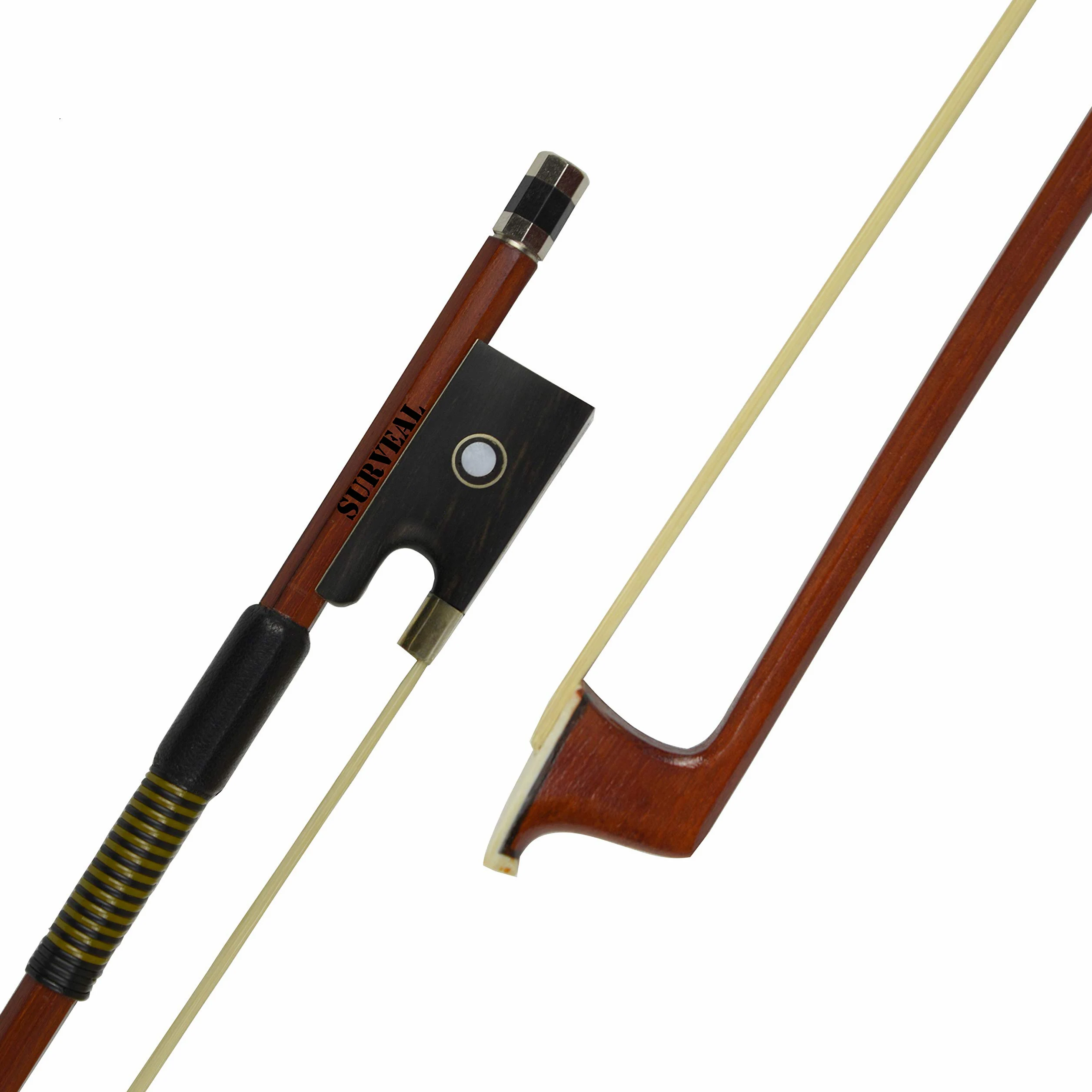 archetto per violino in legno di verzino, con la migliore coda di cavallo della Mongolia e il miglior elastico, per principianti 4/4 Marrone