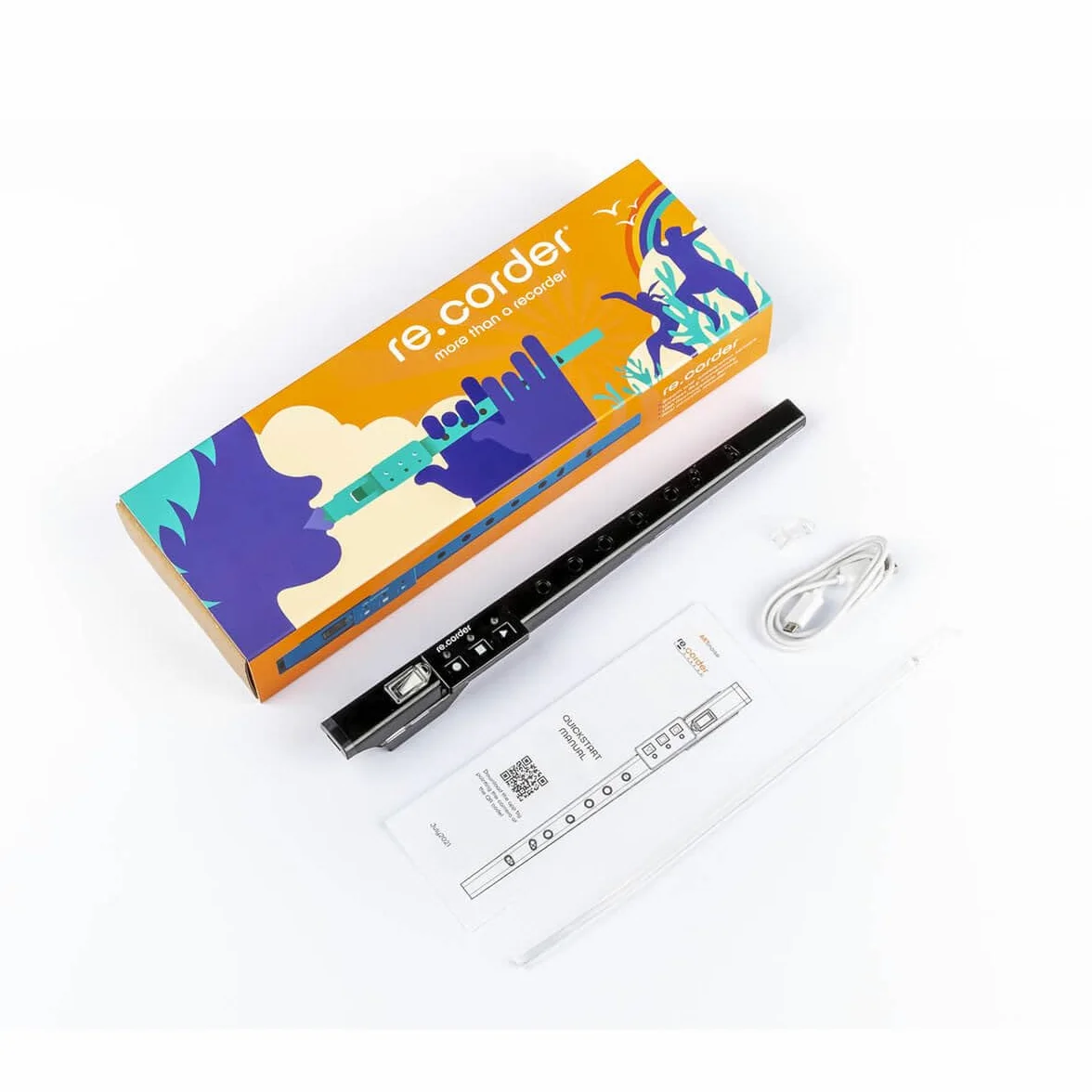 ARTinoise re.corder,flauto acustico digitale e controller MIDI wireless,App mobile 32 timbri,spartiti e esercizi su basi musicali,diteggiature personalizzabili,4 modalità di riproduzione