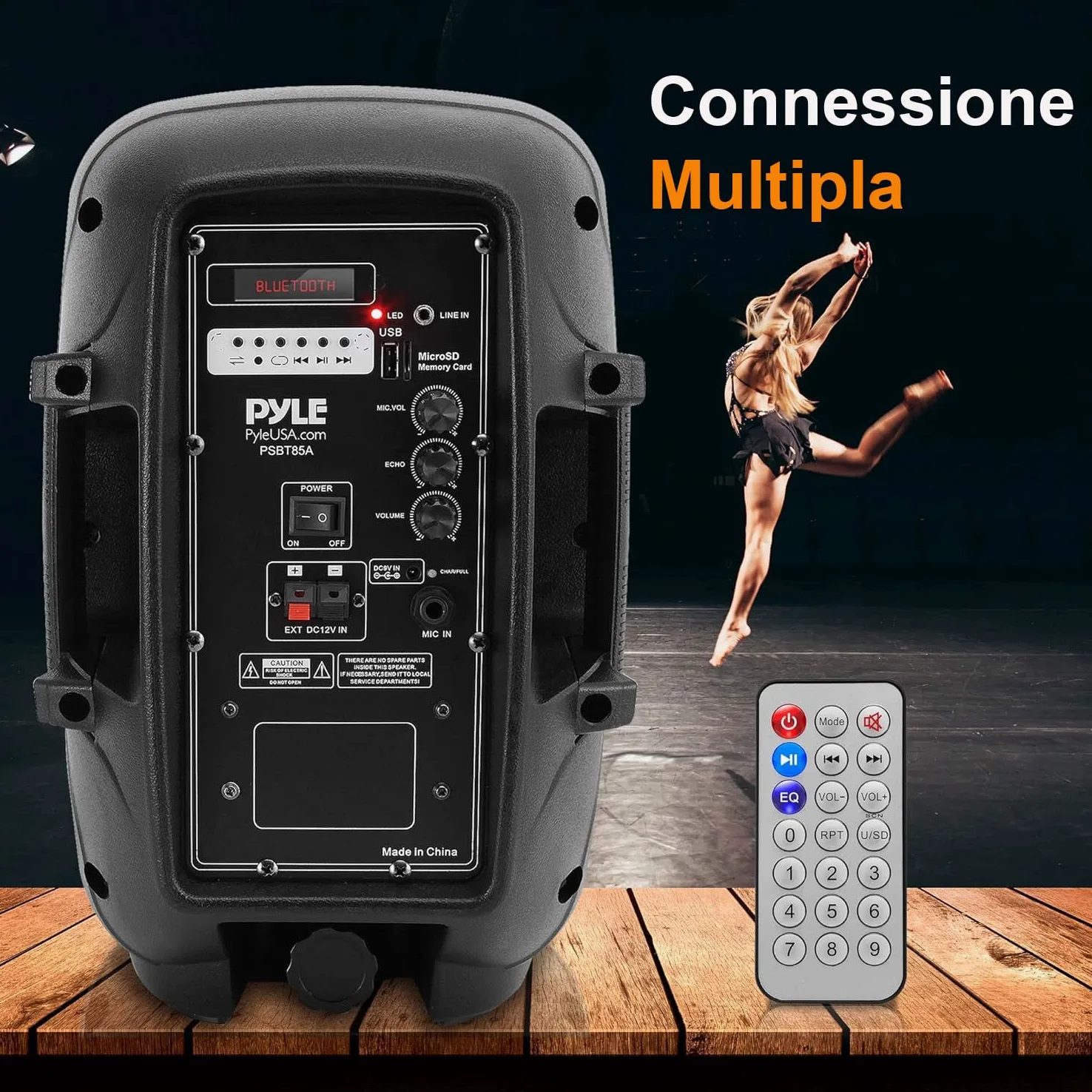Pyle Cassa Bluetooth 800 Watt, Karaoke, Subwoofer 20 centimetri, Microfono UHF, Luci LED, Batteria Ricaricabile, Altoparlante Bluetooth MP3/USB/SD