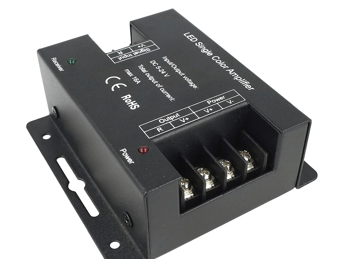 LEDLUX CL7006 Amplificatore PWM High Speed Power Amplifier Per Striscia Bobina Led 5V 12V 24V 16A Mono Colore 1 Canale AP101