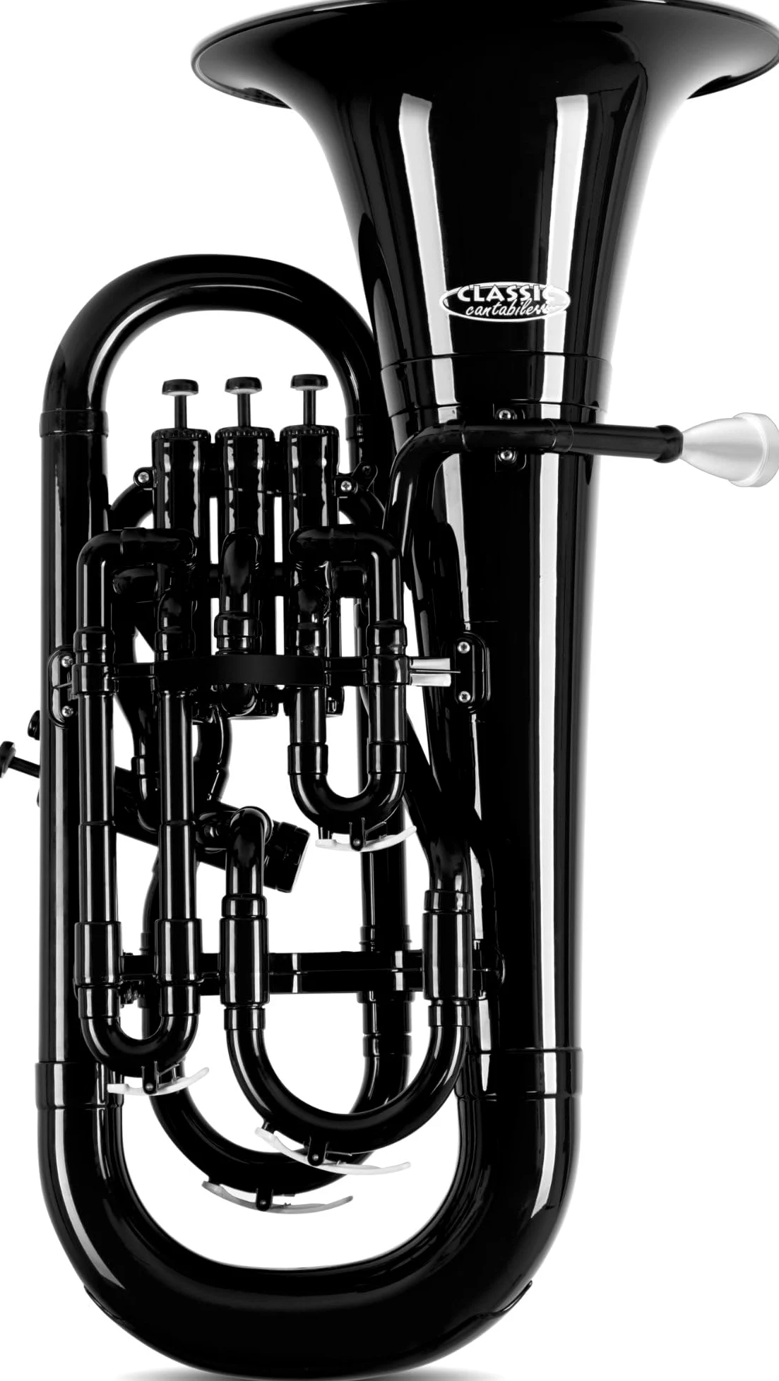 Classic Cantabile MardiBrass Euphonium Bb in plastica - 4 pistoni in alluminio - solo 2,2 kg di peso - con bocchino e custodia - nero