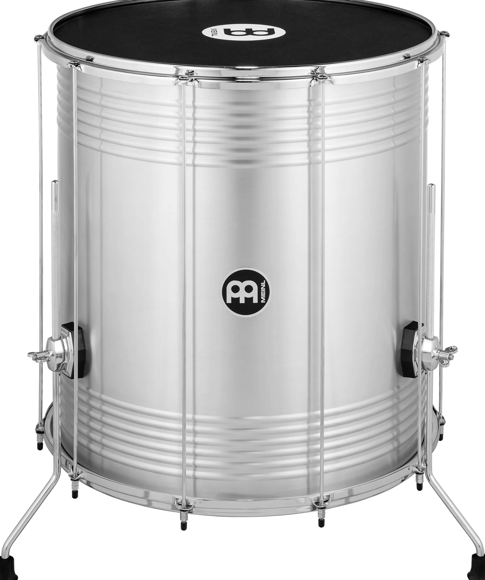Meinl Percussion Traditional Aluminum Surdo – Tamburo Samba Molto Grande – Altezza Regolabile – 22-Pollici Diametro – 24-Pollici Altezza – Aluminum, Silver (SU22-L)