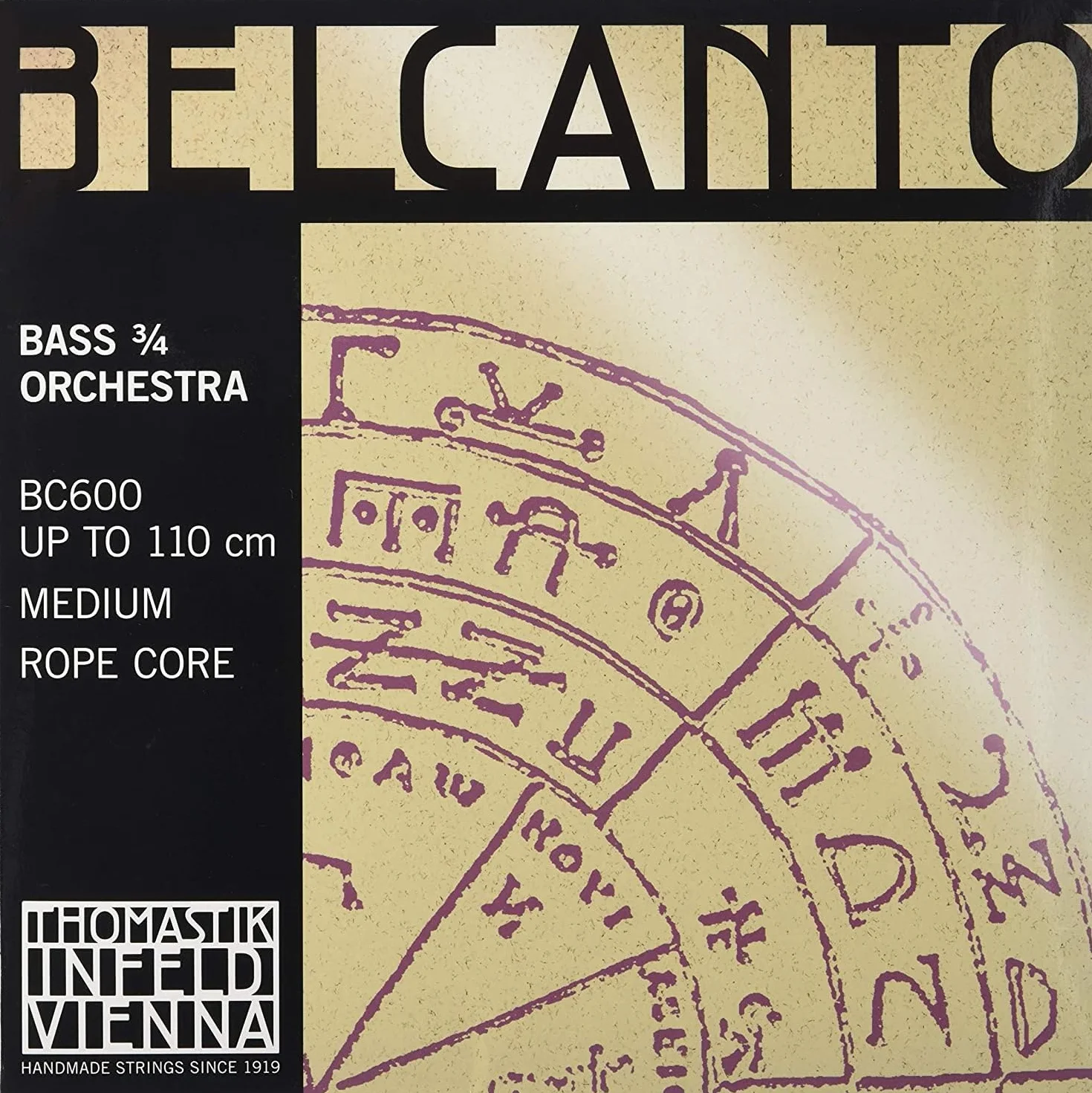 Thomastik Corde per Contrabbasso Belcanto Rope Core accordo d'orchestra Set 3/4 media per misura 1040-1060 mm / 41-41.7"