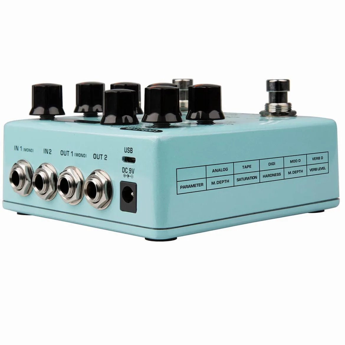 NUX Duotime - Pedale di ritardo stereo con tempo indipendente, ritardo analogico, eco a nastro, ritardo digitale, ritardo di modulazione e ritardo verbo