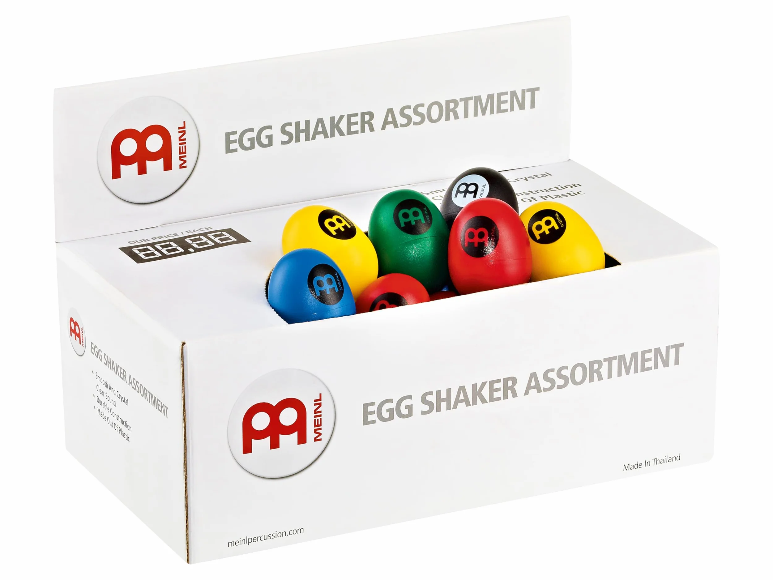 Meinl Percussion Egg Shaker Box - 60 Shaker Ovetti con Suono Morbido e Pulito - Strumento Musicale - Plastica, Multicolor (ES-BOX)