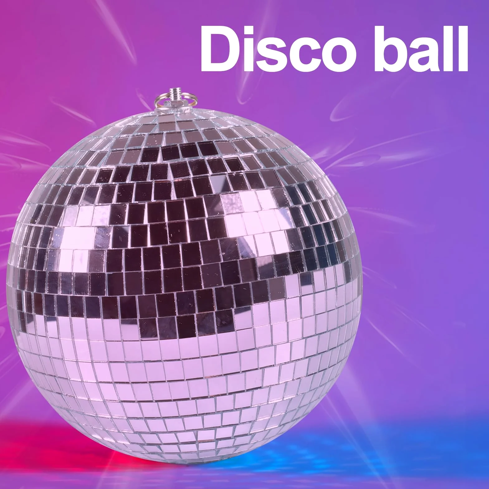Sfera a specchio da discoteca, 20 cm, sfera da discoteca, lucida, per albero di Natale, matrimonio, carnevale, festa di compleanno, decorazione argentata, effetto luce