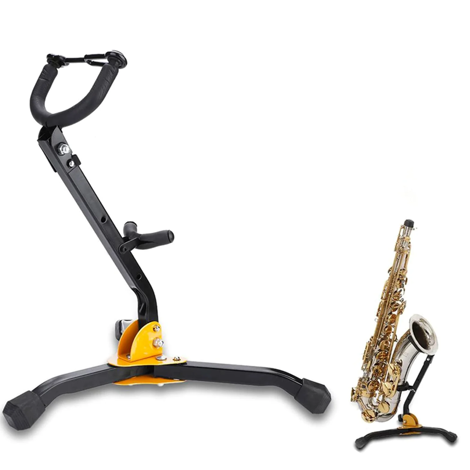 alto/tenore con supporto per flauto/clarinetto staccabile supporto portatile regolabile con piedini in gomma antiscivolo Base triangolare in met per sassofono contralto, sassofono tenore