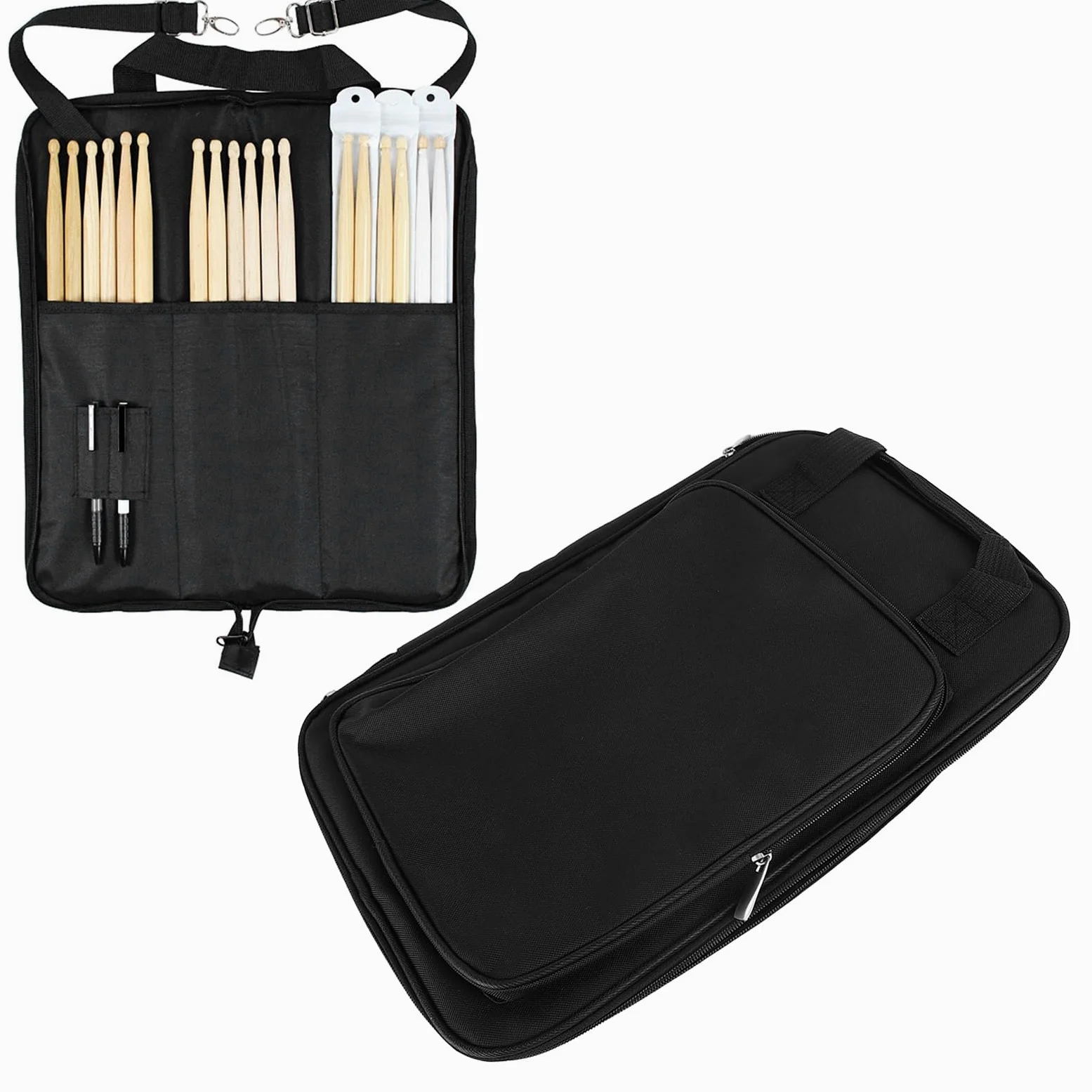 Zaino per bacchette, porta bacchette con mazzuolo in schiuma, custodia portatile multifunzionale per bacchette per strumenti a percussione, borsa in tessuto Oxford di grande