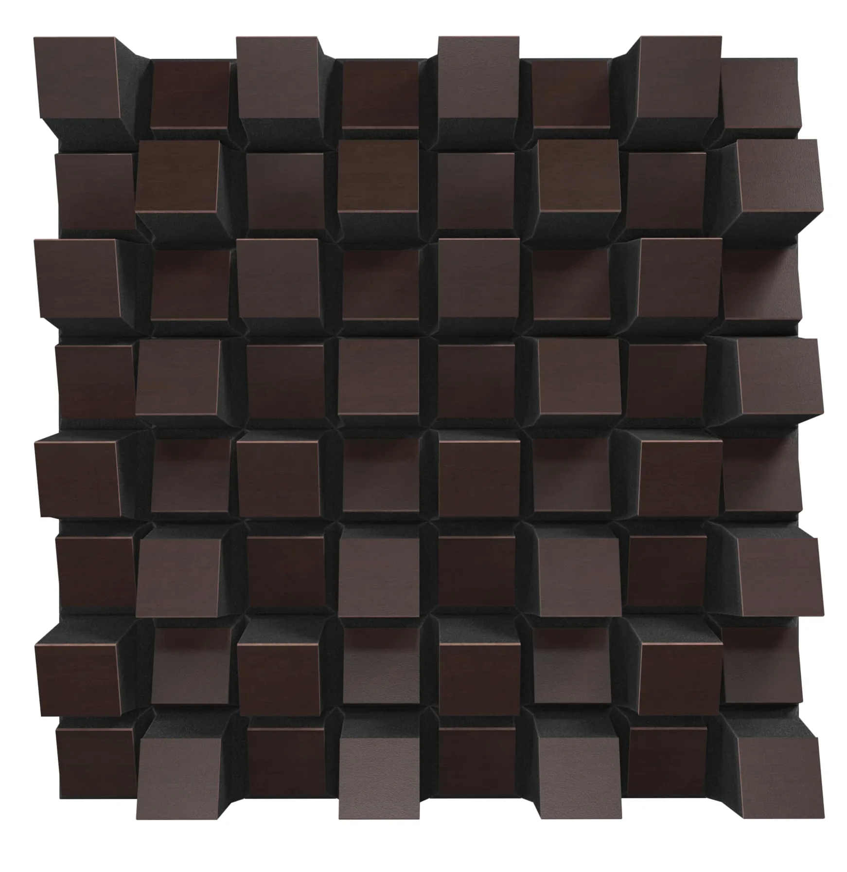 Set di 2 diffusori acustici | Diffusione e assorbimento sonora 2D | 50x50 cm | Pannelli artistici da parete | Controllo del rumore e riduzione dell'eco | [SIRIUS (150mm) | Wengé]