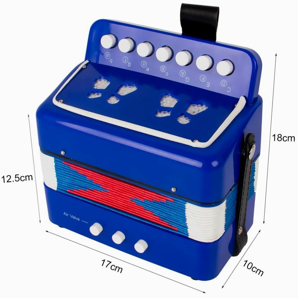 Fisarmonica,Fisarmonica per Bambini,Fisarmonica Adulti,Entry Level Organetto 7 Tasti e 3 Bassi,Con Cinghie Regolabili,Adatto a Studenti, Bambini, Adulti Principianti,Può Essere Utilizzato Come Regalo
