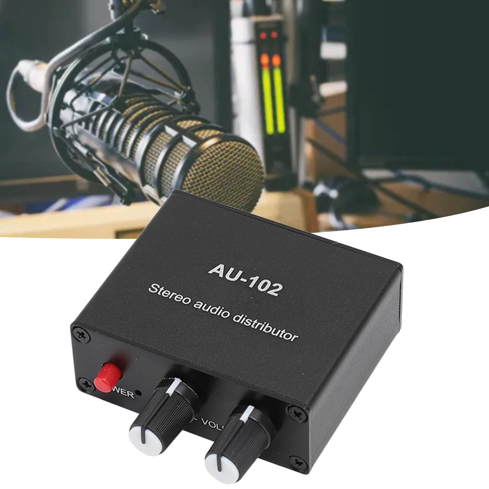 Mini Preamplificatore Microfonico, Amplificatore Audio a 2 Canali, Amplificatore Distributore Suono a Guadagno Pulito, Amplificatore Guadagno Microfono per Home Studio, Podcast