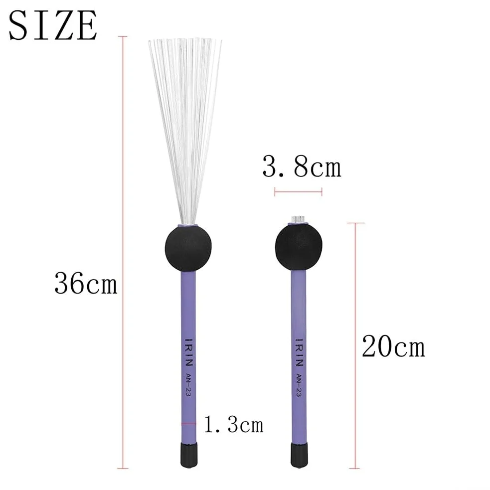 Spazzole per batteria in filo di acciaio, ideali per esibizioni musicali soft AN 22, AN 23, AN 24 (AN23Purple)