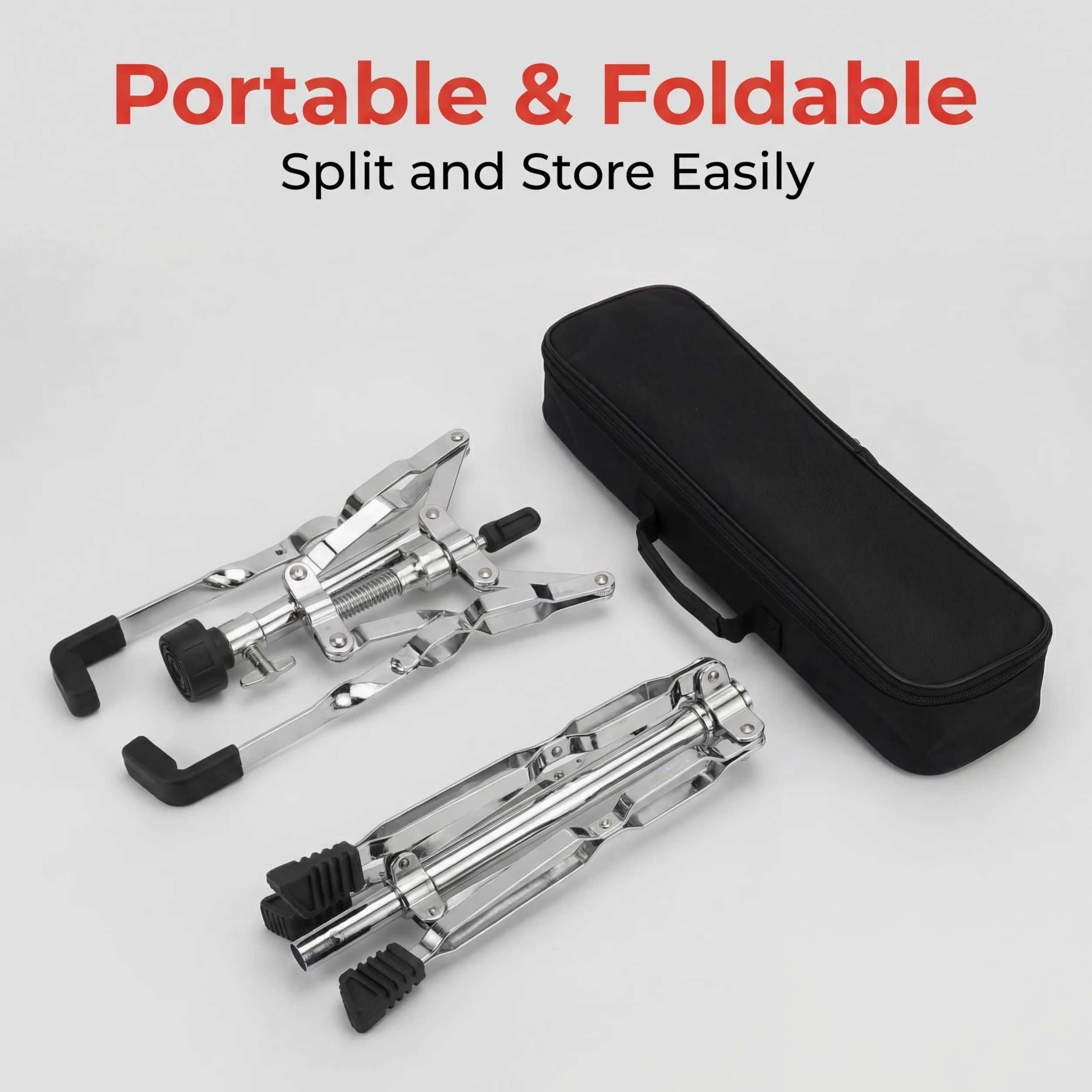 Supporto per Rullante, Supporto per Treppiede Portatile per Batteria, Supporto per Batteria Pieghevole a Doppio Rinforzo per Tamburi Tom da 0 a 15 Pollici, Altezza Regolabile da 18 a 27 Pollici