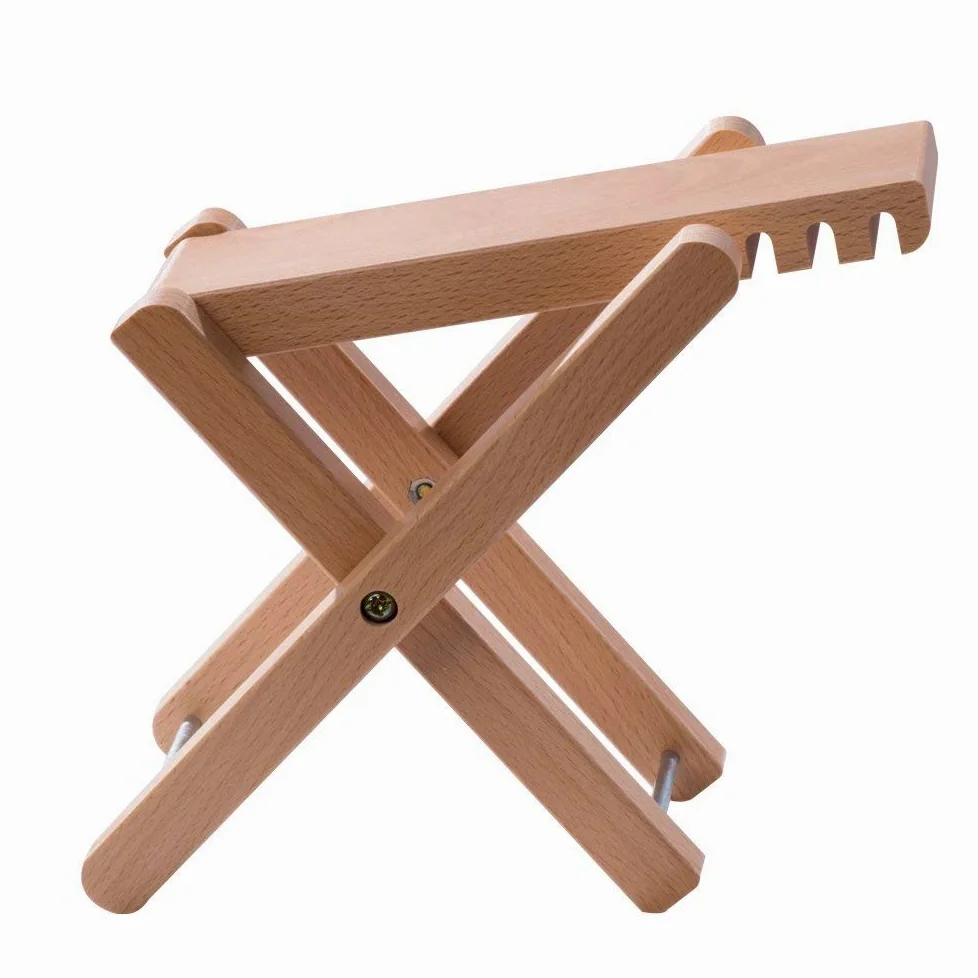 Rayzm Piedino per chitarra classica, poggiapiedi con 4 altezze regolabili da 12 cm a 22 cm, pedale banjo in legno massiccio