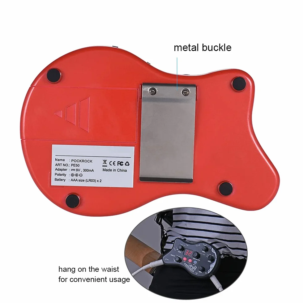 Chitarra Processore Multieffetto Pedale effetto chitarra 15 tipi di Effetti 40 Funzioni Di Sintonizzazione Ritmi Di Batteria Con Adattatore Di Alimentazione (rosso)