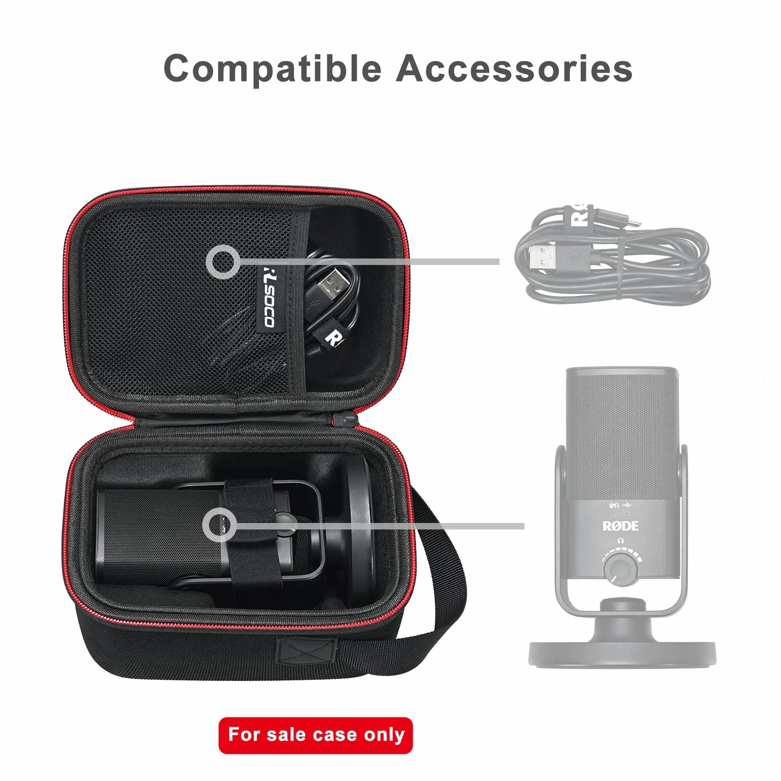 RLSOCO Custodia per RØDE NT-USB Mini Microfono USB a Condensatore Versatile