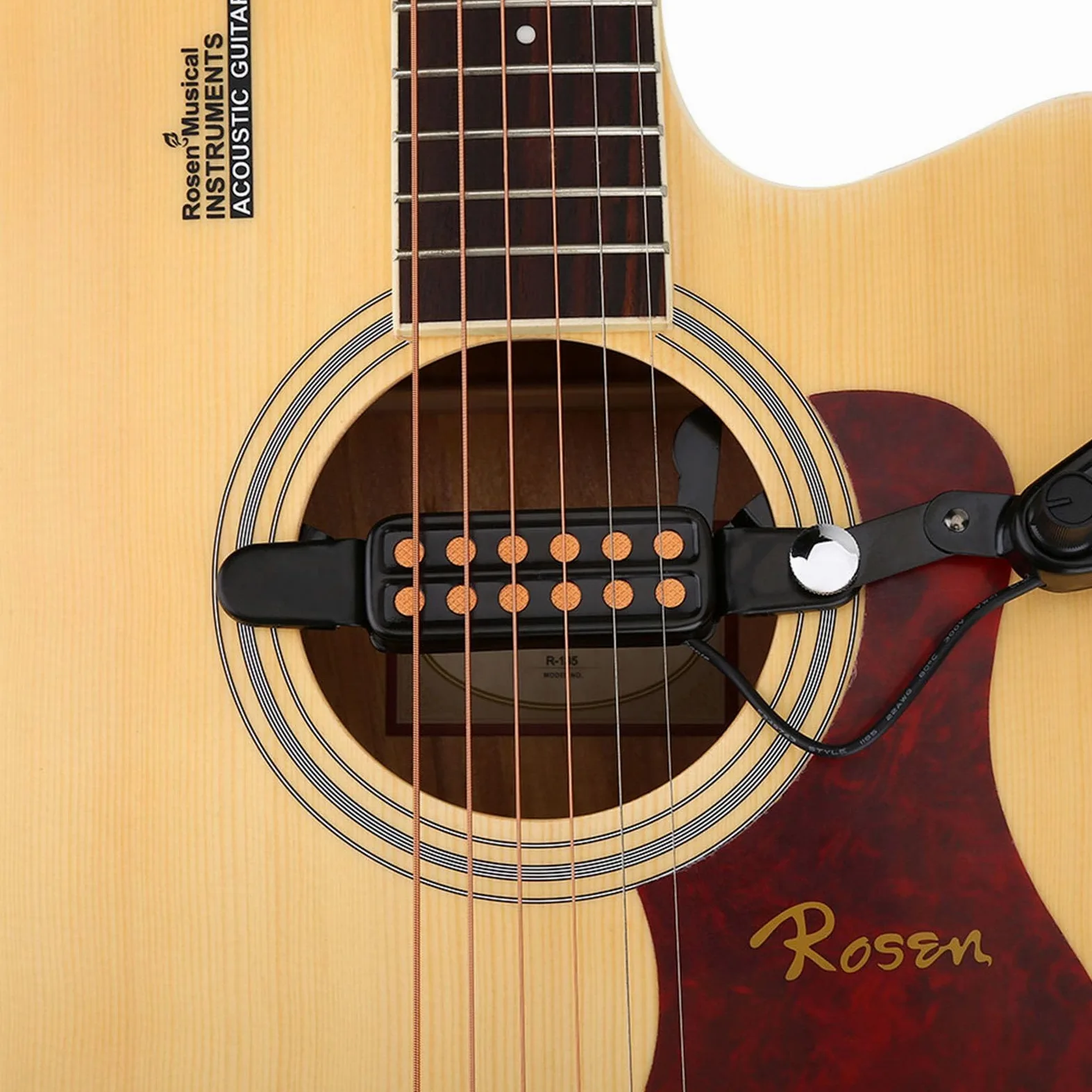 VGEBY1 Pickup per Chitarra, trasduttore Magnetico per Pick-up Acustico a 12 Fori con Kit di sintonizzatori Tono Volume Accessorio per Strumenti Musicali