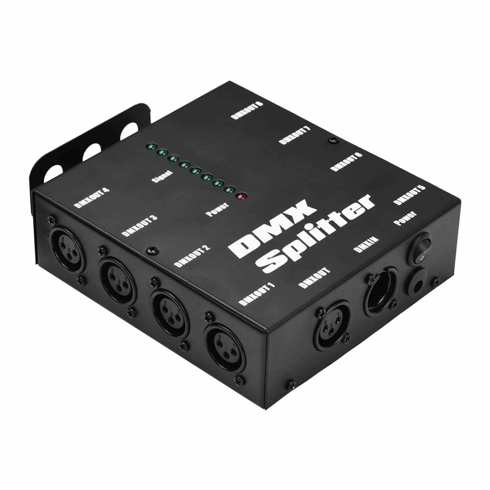HUIOP Splitter DMX512 Amplificatore di segnale ottico Spliter Distributore 1 Ingresso e uscita diretti 8 Uscite indipendenti per controller luci Console da palco Festa DJ Club Disco KTV Luce