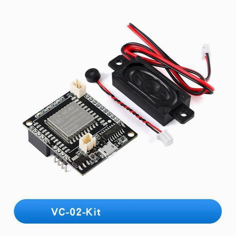 2 Pezzi -02-Kit AI Intelligente Scheda di Sviluppo Vocale Offline VC02 Modulo di Controllo Vocale di Riconoscimento Offline