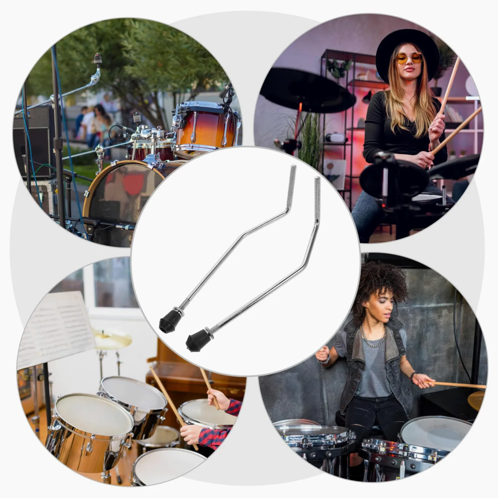 Supporto per Gambe Batteria Regolabile in Metallo, Base Piedini per Tamburo Stabile e Compatto, Accessorio Essenziale per Percussioni e Strumenti Musicali