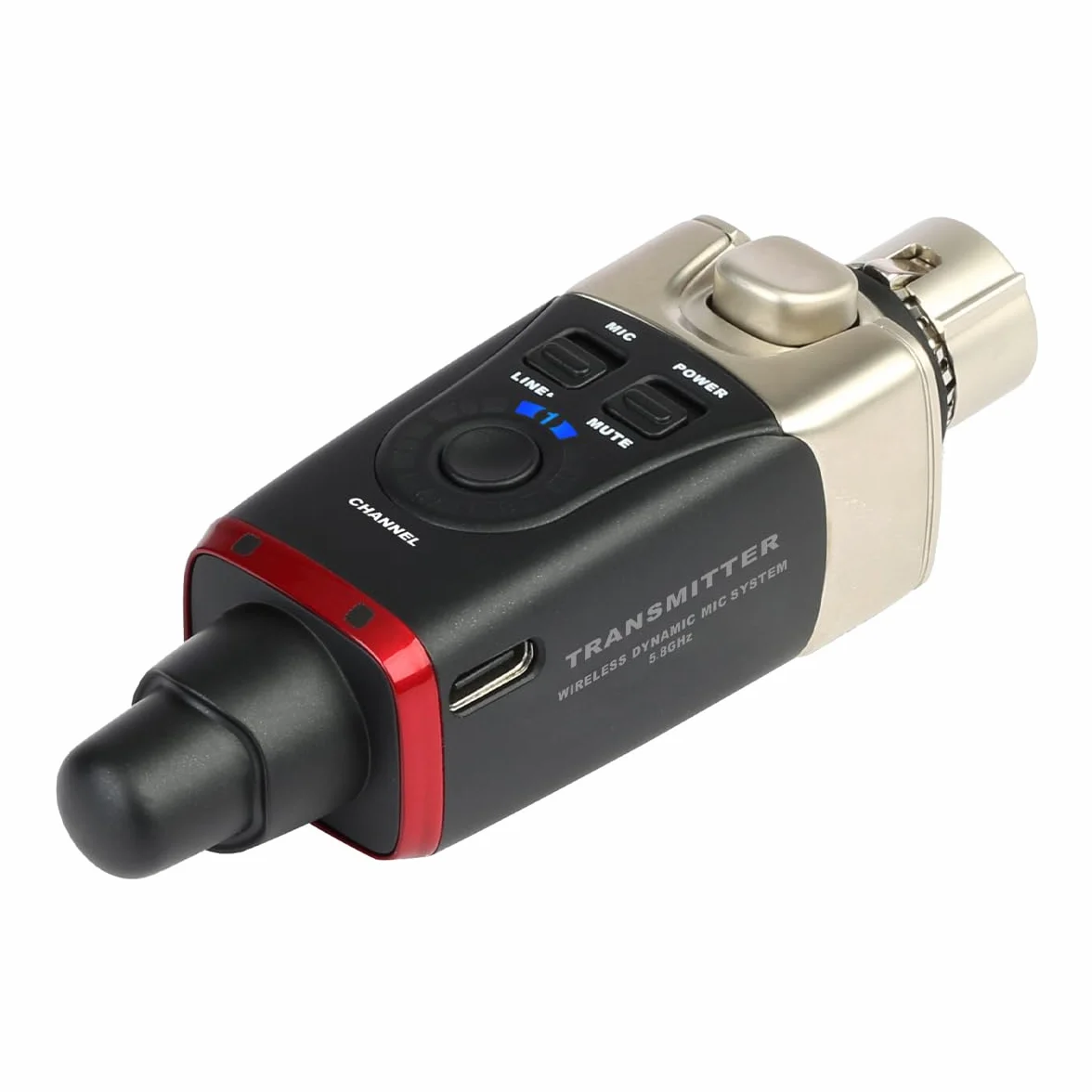 Xvive - U35 DYNAMIC MIC - Sistema wireless digitale per microfono dinamico Trasmettitore e ricevitore XLR wireless a 5,8 GHz, mixer audio, sistema PA, modalità di scansione dei canali
