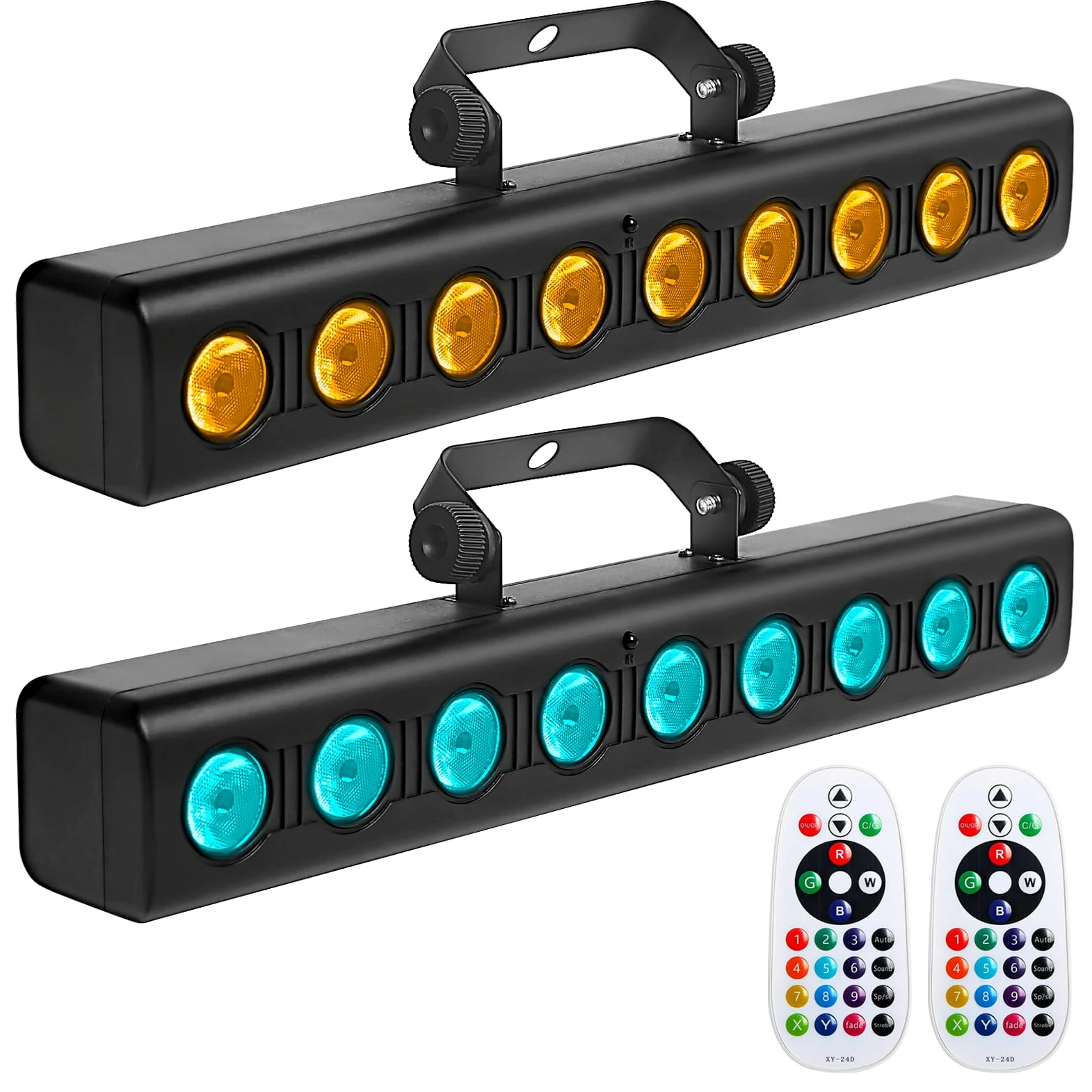 WECAN Wall Washer, striscia luminosa LED DJ 9 x 4 W RGBW DMX con telecomando, illuminazione per feste musicale, confezione da 2