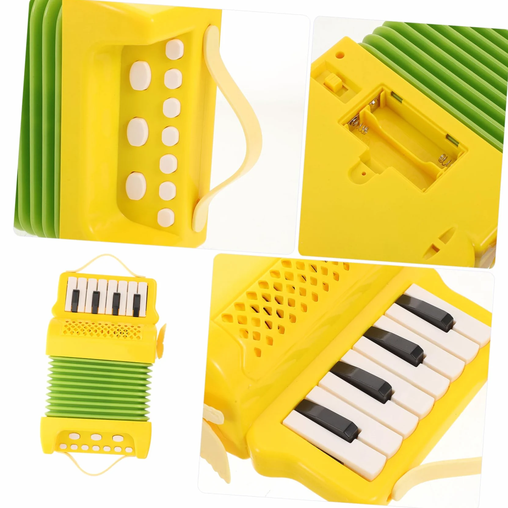 BESTonZON Strumento Musicale Giocattolo per Bambini in Plastica Gialla Controllo a Pulsanti, Migliora Coordinazione Dita per Attività Prescolari e Educazione Musicale Precoce