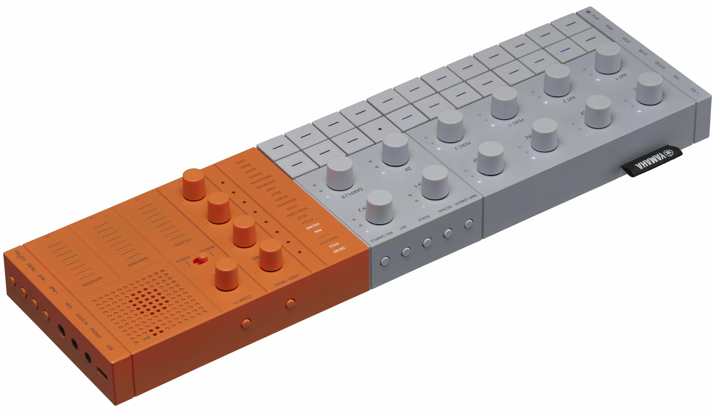 Yamaha SEQTRAK Mobile Music Ideastation – Studio di Produzione Musicale All-in-One con Motori Sonori Doppio, Campionamento Integrato, Altoparlante Incorporato e Batteria Ricaricabile – Arancio
