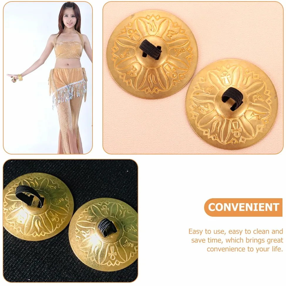Amosfun Zills, 2 paia di bacini per dita per il pollice, strumento per le dita, bacino, bacino per le dita, bacino, bacino per le dita, piccolo bacino in rame, abbigliamento penetrazione bambino