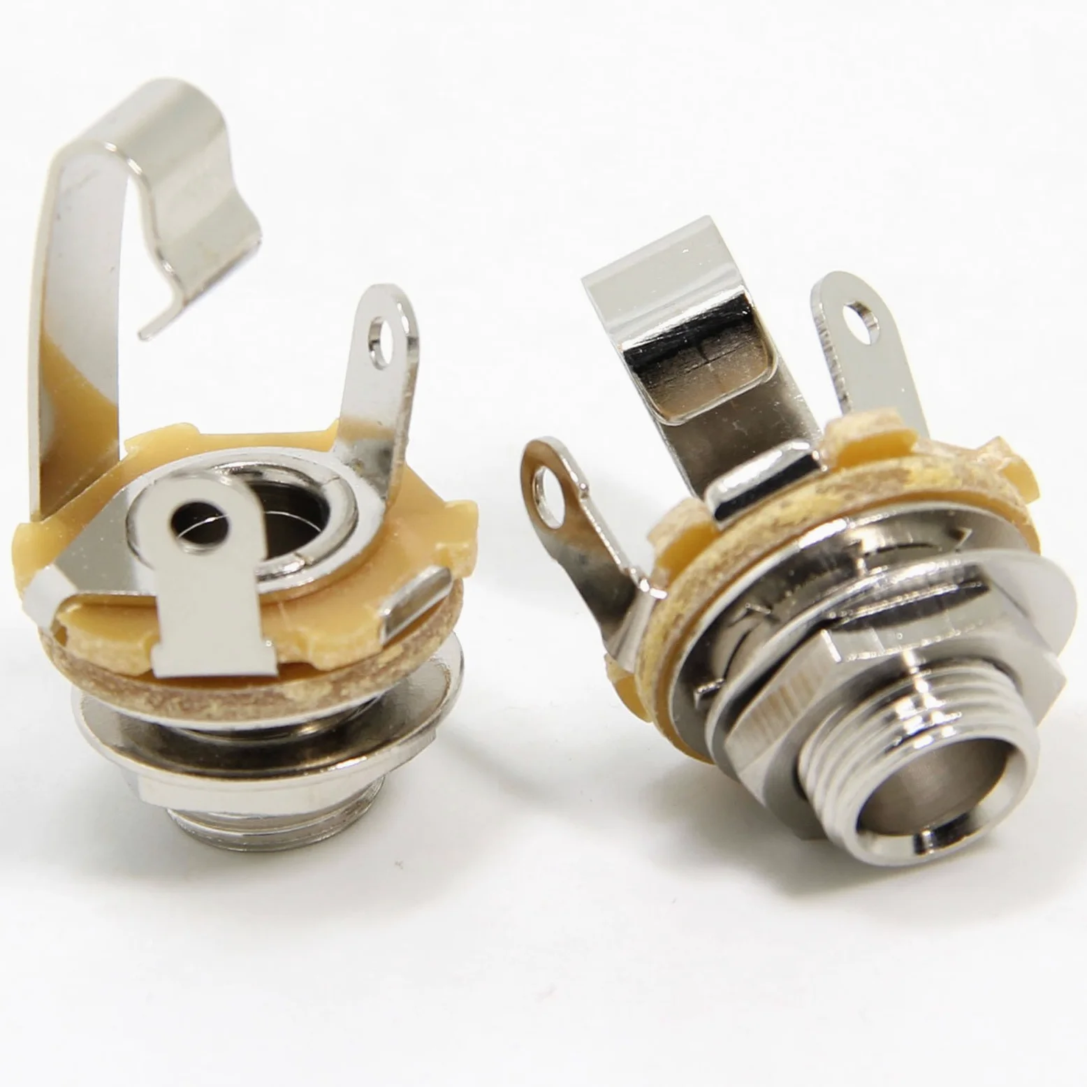Confezione da 4 Jack di Ingresso Chitarra Femminile Presa per Montaggio a Pannello Mono TS da 6,35 mm con Rondella e Dado a Saldare