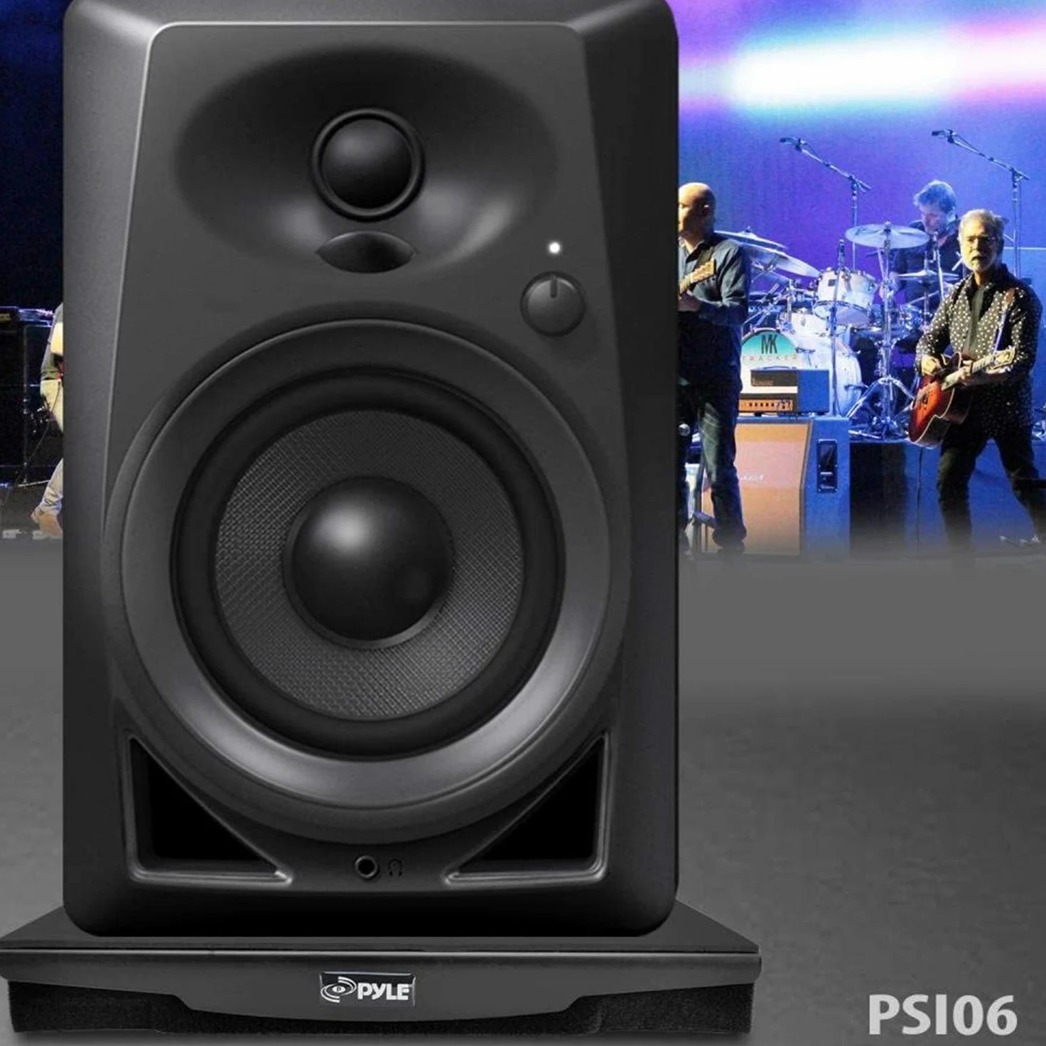 Pyle Schiuma di smorzamento suono altoparlanti, piattaforma isolamento acustico con stabilizzatore di rinculo con base in gomma per monitor da studio, subwoofer, altoparlanti (26,4 x 33 x 7,1 cm)