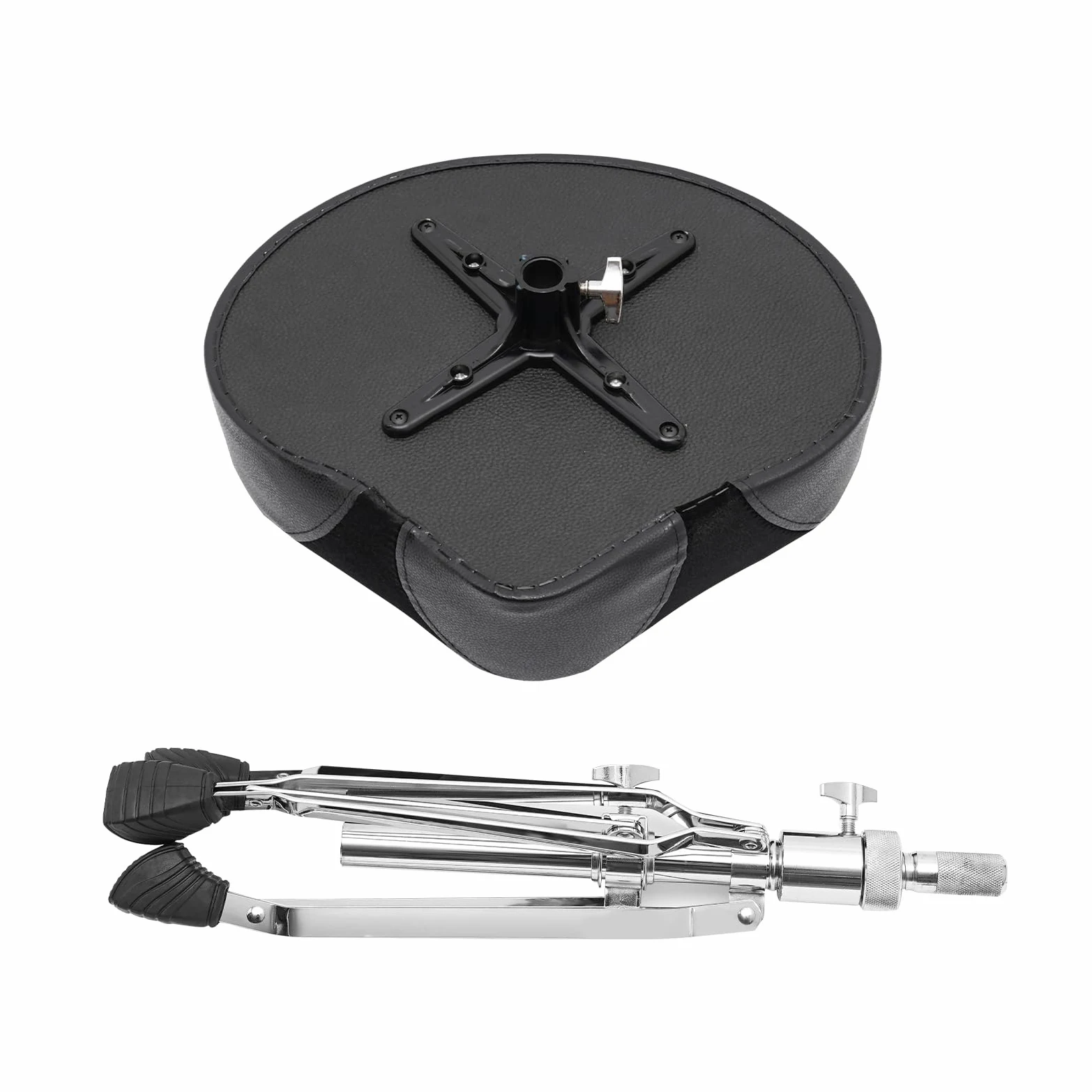 Sgabello con tamburo imbottito, pieghevole e portatile, sgabello per batteria, regolabile in altezza con imbottitura, sgabello per batteria con piedini antiscivolo