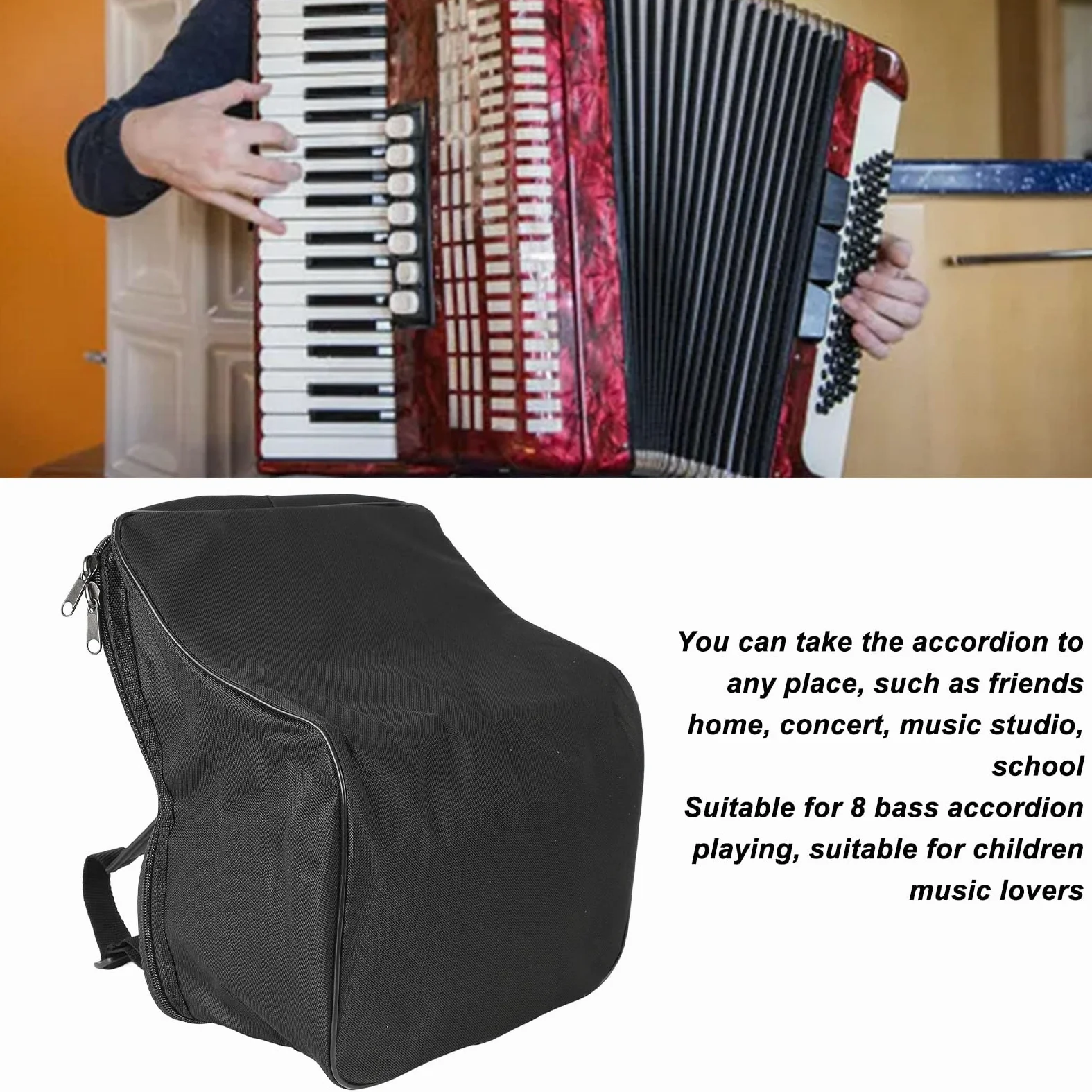 Borsa per Fisarmonica , Custodia per Fisarmonica in Tessuto Oxford Impermeabile Antiurto in Spugna Spessa Regolabile per Riporla
