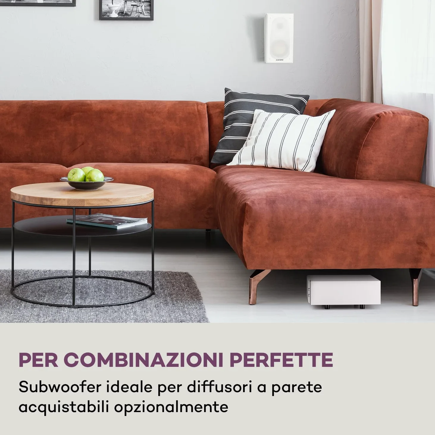 AUNA 2 Subwoofer Passivo, Casse Acustiche Passive 80W RMS con Output Max di 100W, Grandi Bassi, Design Compatto per Sistema Stereo e Home Theater, Amplificatore Subwoofer TV AUX per MP3 e CD