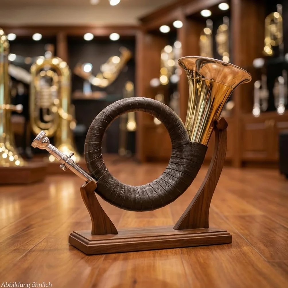 TJG-202 Classic – Fürst-Pless Horn (corno di caccia) in B – Costruzione tradizionale – gambo grande, imbuto da 120 mm, involucro in similpelle – suono elegante e morbido