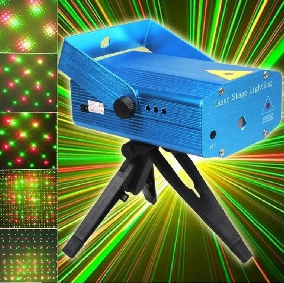 Luci per feste, discoteca, DJ, rave palcoscenico, proiettori con effetto sonoro, luce stroboscopica per feste, casa, spettacoli, bar, club, compleanni, pub, Natale, vacanze (DJ Light)