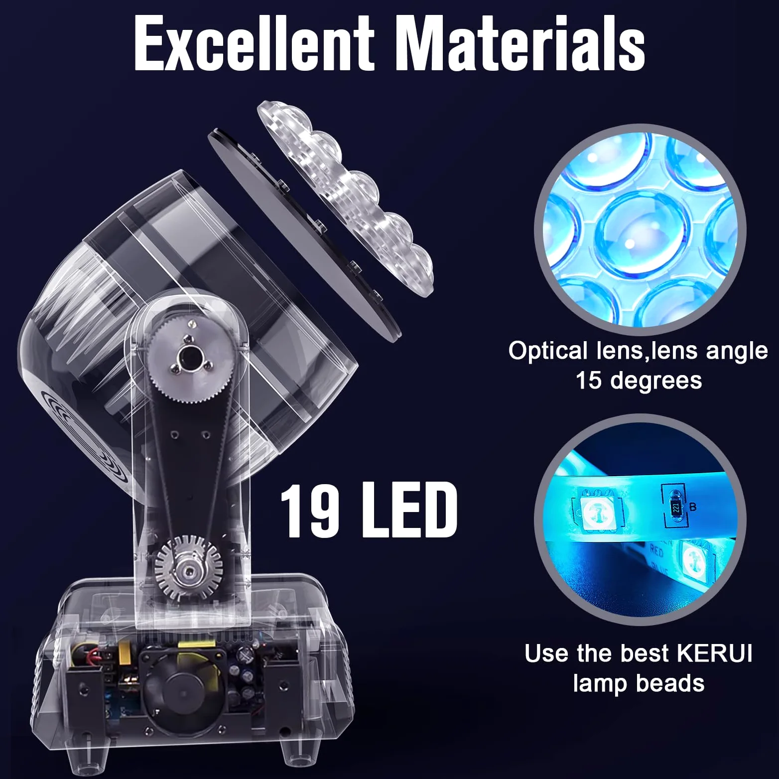 2 Unità 19x15W Teste Mobili LED Beam Wash Zoom Effetto di Luce Discoteca Proiettori di Scena RGBW 4 in 1 per la Festa Musicale Sala da Ballo Discoteca Matrimonio