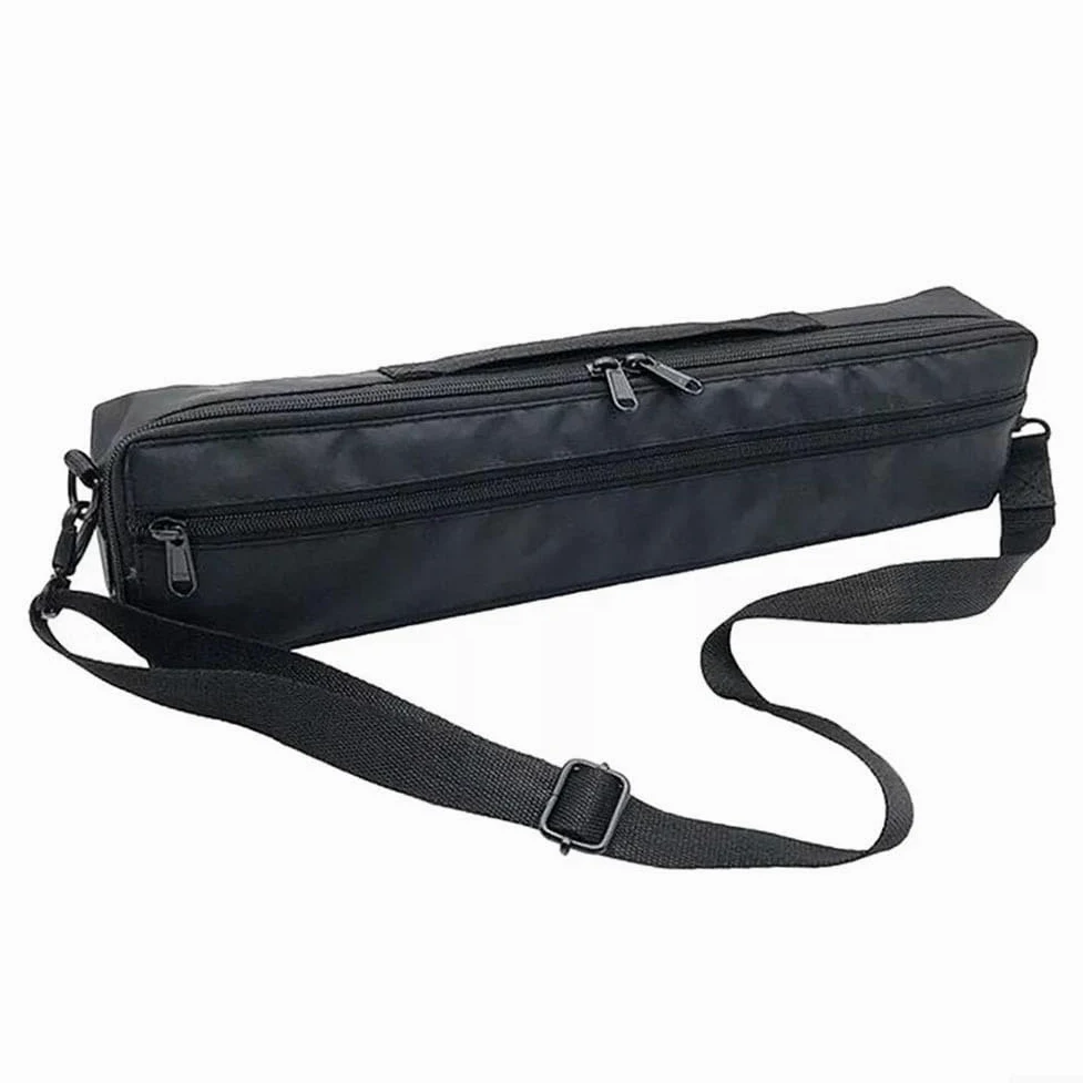 Borsa per flauto con protezione imbottita, fodera in morbida lana e tracolla regolabile per flauti a 16/17 fori (16 fori)