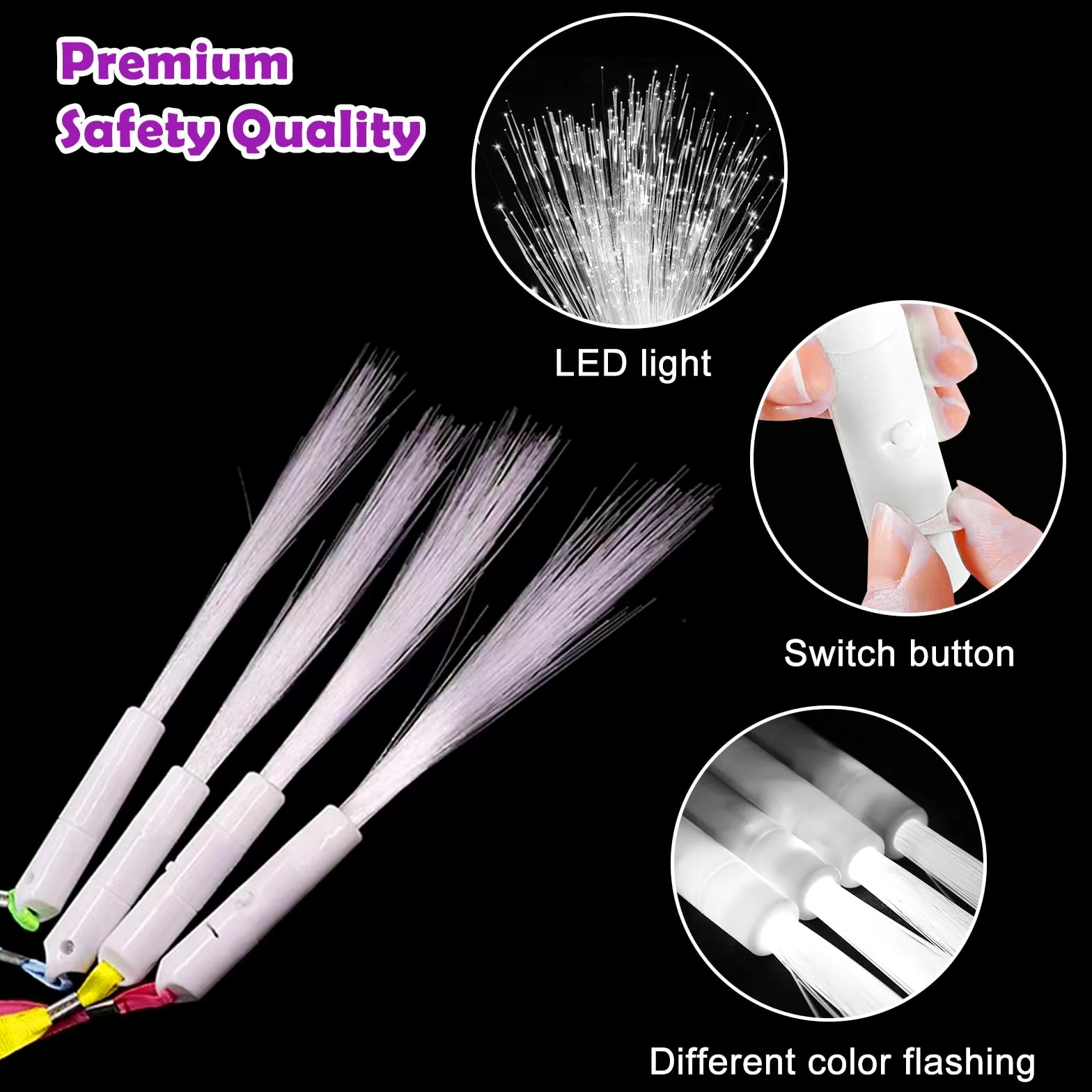 Vegena Set di 30 barre luminose a LED in fibra di vetro, per matrimoni, 3 modalità, barre luminose a LED, in fibra di vetro, per feste e concerti