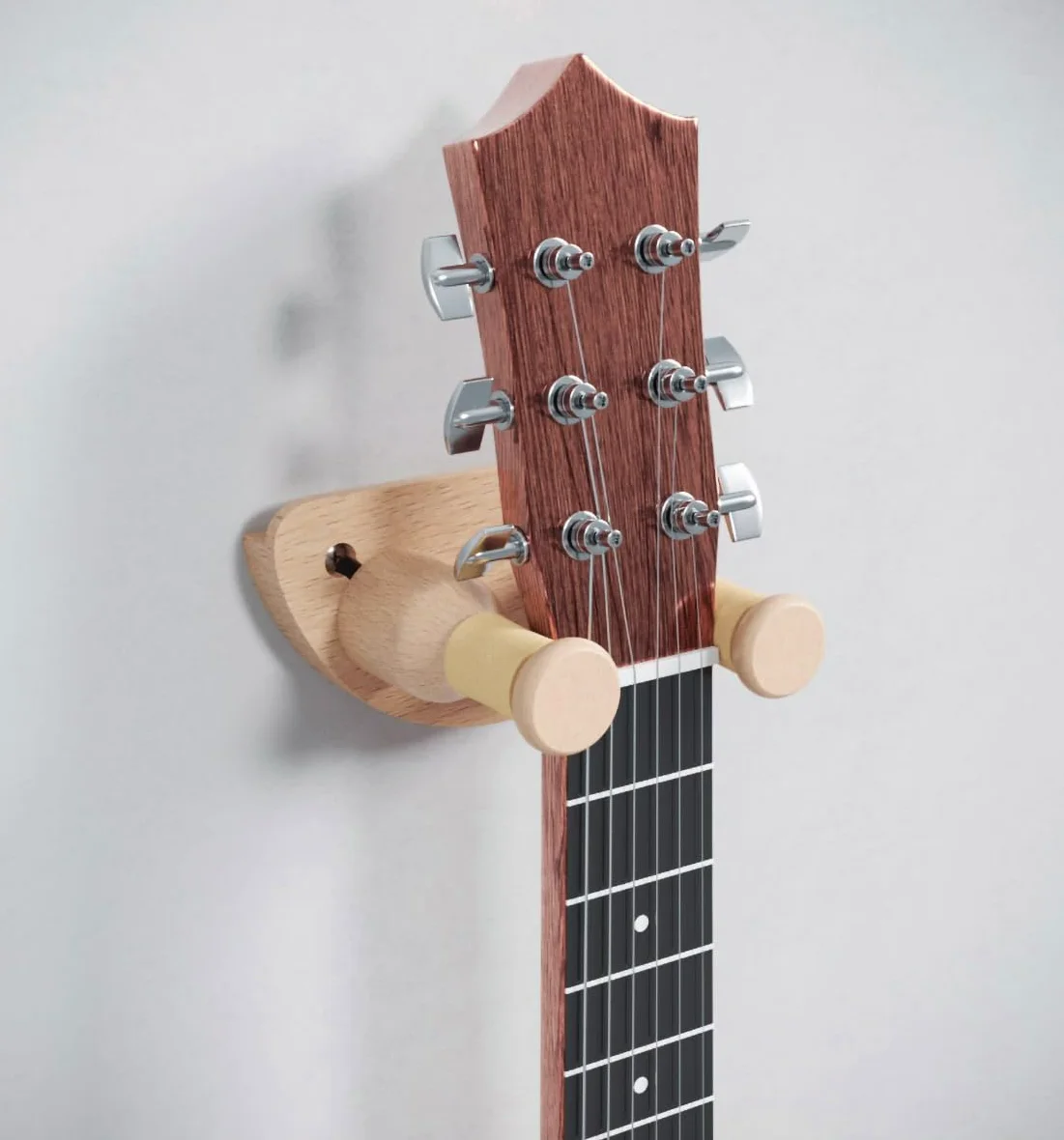 Supporto di Chitarra da Muro, Regolabile Gancio di Legno Supporto da Parete in Legno per Chitarra, Basso, Banjo, Ukulele