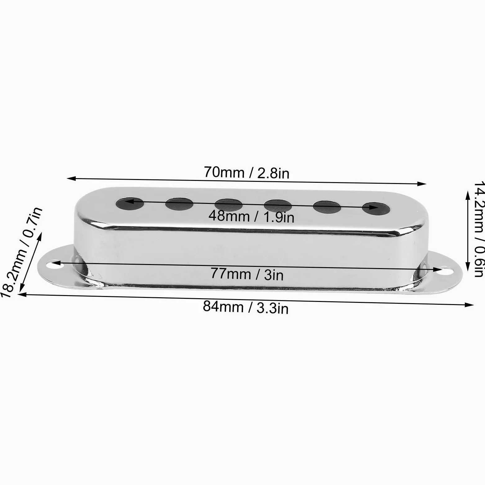 3 Pezzi Copertura Pickup Singolo Chitarra, Copertura Pickup Single Coil in Ottone 48mm / 50mm / 52mm coperture Pickup Stratocaster per Chitarra elettrica ST SQ