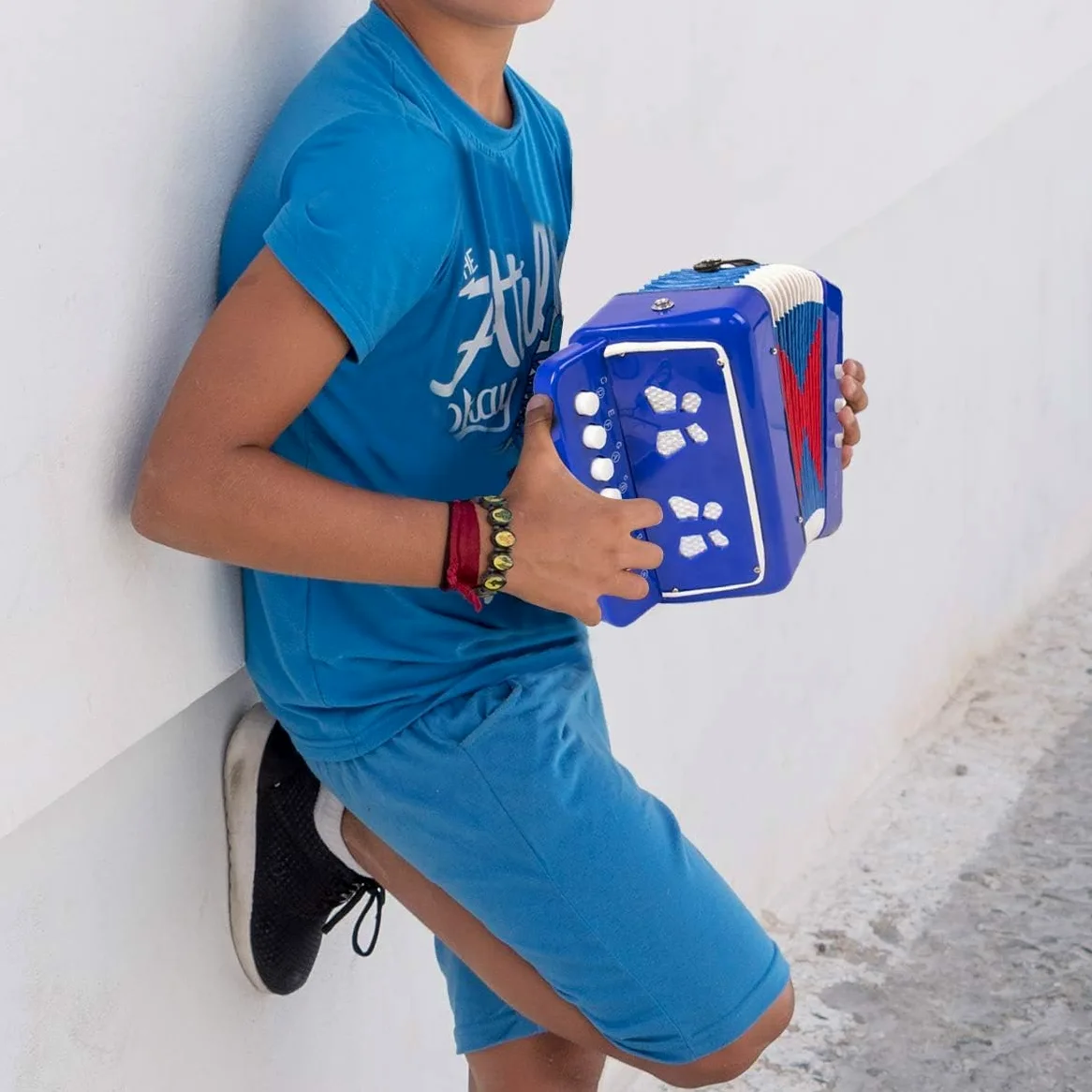 Fisarmonica,Fisarmonica per Bambini,Fisarmonica Adulti,Entry Level Organetto 7 Tasti e 3 Bassi,Con Cinghie Regolabili,Adatto a Studenti, Bambini, Adulti Principianti,Può Essere Utilizzato Come Regalo