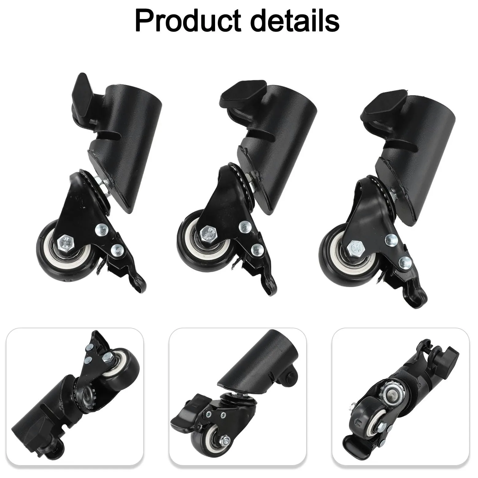 Rotelle per treppiedi per altoparlanti, confezione da 3, per staffa in metallo a forma di L, capacità di carico 30 kg, 40 mm, silenziose rotelle per altoparlanti PA