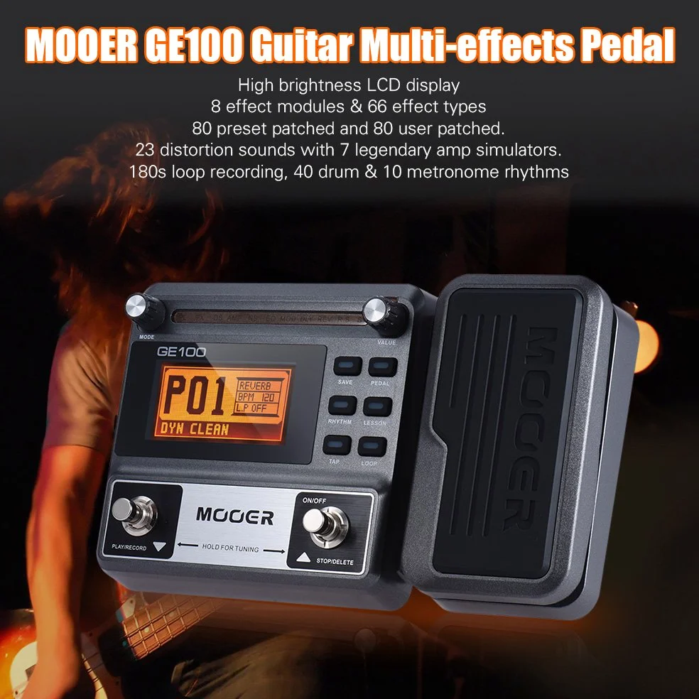 Irfora Chitarra multi-effetto, pedale con registrazione in loop (180 secondi), tuning tap tasso ritmo e funzione di apprendimento cord