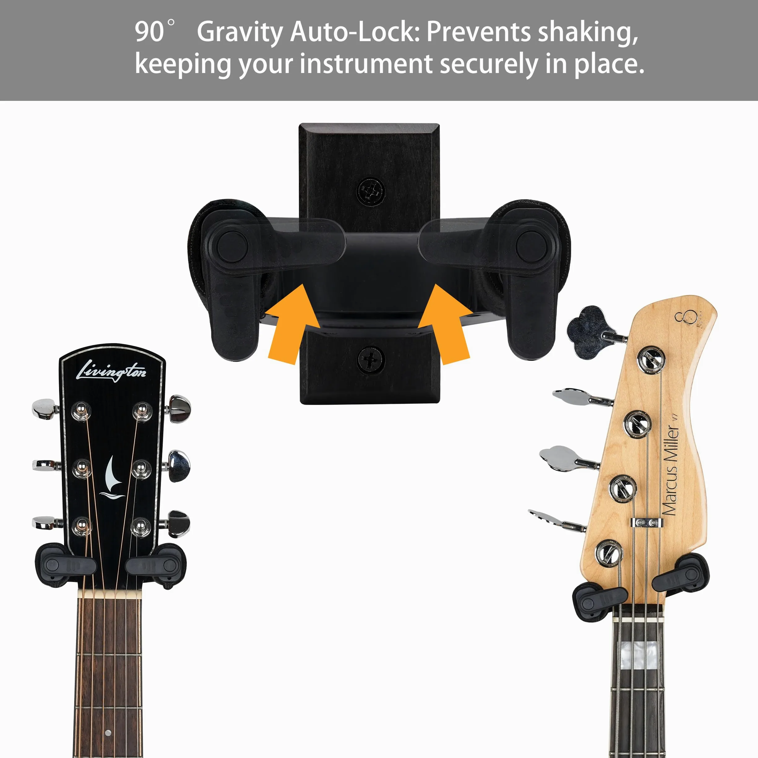 Sondery Supporto Porta Appendi Chitarra da Muro, Gancio Poggia da Parete per Chitarra Elettrica Classica Acustica Basso, Blocco Automatico