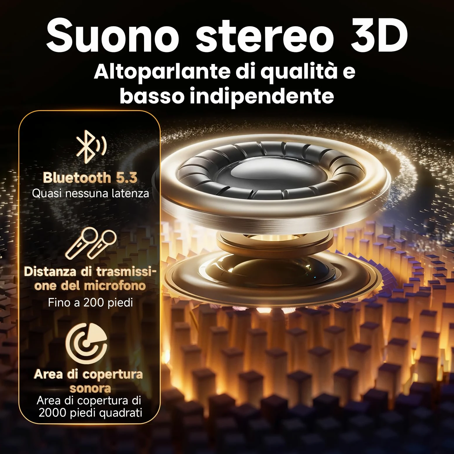 HWWR Karaoke con 2 Microfono, 60W Cassa Bluetooth 5.3 Subwoofer da 6,5, 12 Ore Riproduzione, Karaoke Portatile per Adulti/Bambini con Effetti Luce LED, Festa/Casa/Compleanno
