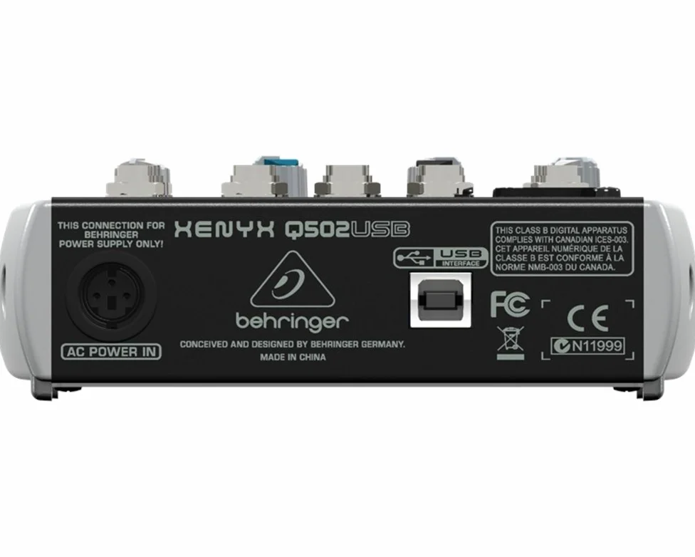 Behringer Q502 USB mixer passivo interfaccia audio per karaoke, live, home recording, studio project